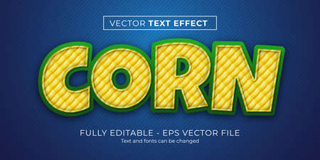 Vector text effect illustrator graphic style green and yellow cornのイラスト素材