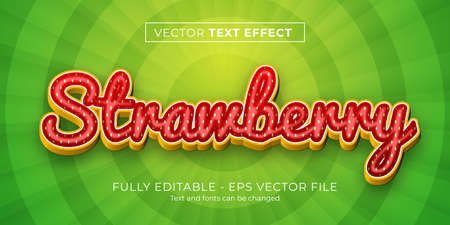 Vector text effect illustrator graphic style red strawberryのイラスト素材