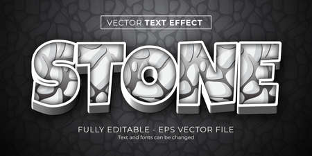 Cartoon text effect with stone patternのイラスト素材
