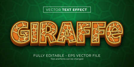 Giraffe text effect editableのイラスト素材