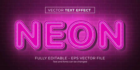 Neon text effectのイラスト素材