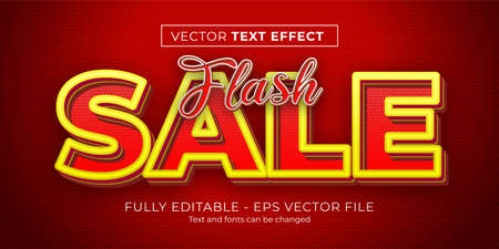 Flash sale text effect editable shopping and offer text styleのイラスト素材