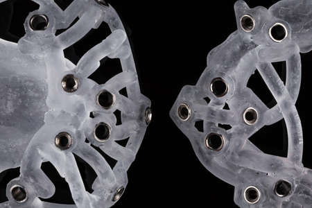 composition of dental patterns on a black background