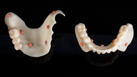 mocap prosthesis for creating future prostheses on a black backgroundの写真素材