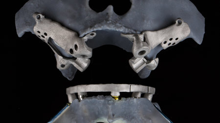 technical dental set for zygomatic templates and beams on modelsの写真素材
