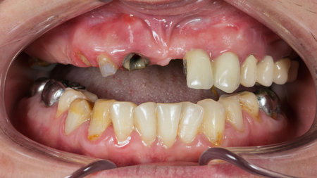 patient's edentulous upper jawの写真素材