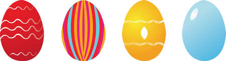 Set of four easter eggsのイラスト素材