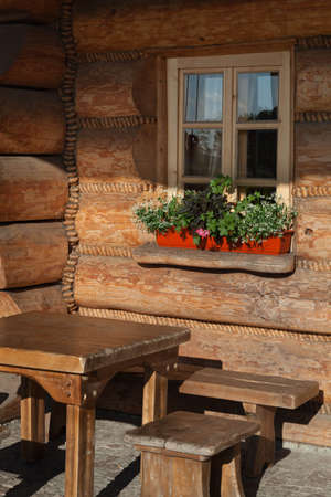 Traditional russian wooden houseの写真素材