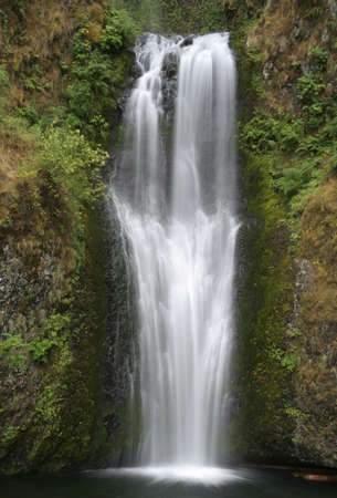 Multnomah Falls in the Columbia River Gorge in Oregonの写真素材