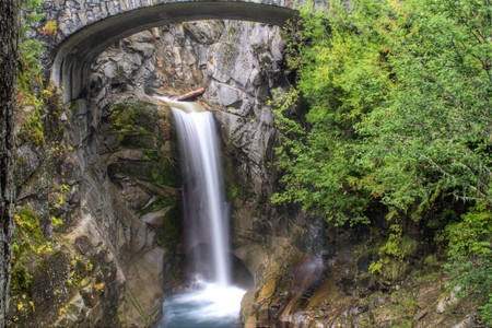 Christine Falls in Mt. Rainier National Parkの写真素材