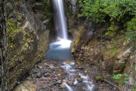 Christine Falls in Mt. Rainier National Parkの写真素材