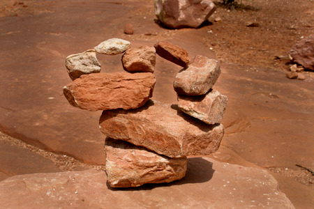 A man made rock formation in the Utah canyon lands areaの写真素材