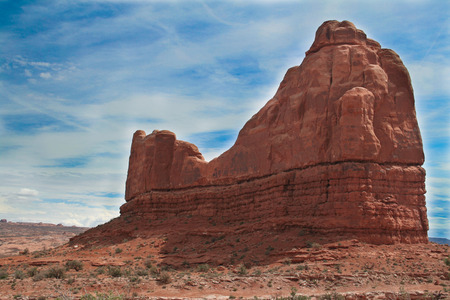 A rock formation in the Utah canyon lands areaの写真素材