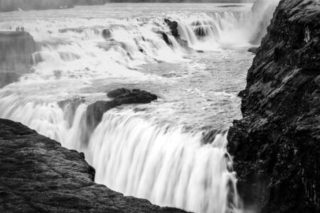Gullfoss, a waterfall in the golden circle area of south icelandの写真素材