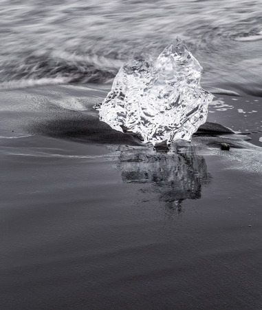 Glacial Ice on the beach at Jokulsarlon, Icelandの写真素材