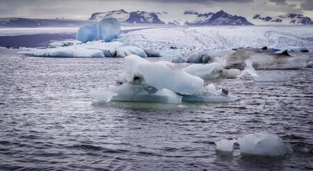 Glacial ice at Jokulsarlon, Icelandの写真素材