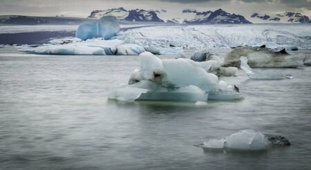 Glacial ice at Jokulsarlon, Icelandの写真素材