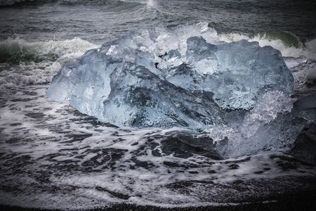 Glacial ice at Jokulsarlon, Icelandの写真素材