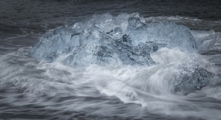 Glacial ice at Jokulsarlon, Icelandの写真素材