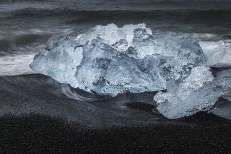 Glacial ice at Jokulsarlon, Icelandの写真素材