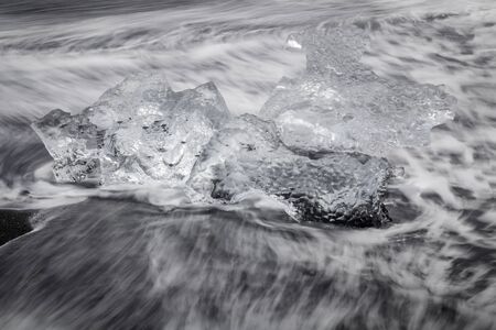 Glacial ice at Jokulsarlon, Icelandの写真素材