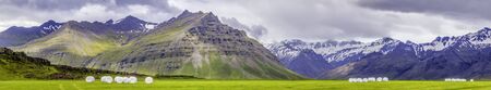 A panoramic view of rural south Icelandの写真素材