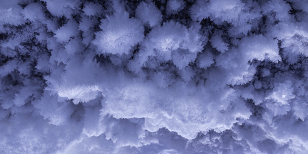 Beautiful crystal ice structures form inside the Lake Superior sea caves in Northern Wisconsinの写真素材