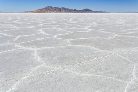 The Bonneville Salt Flats in Utah on a clear fall dayの写真素材