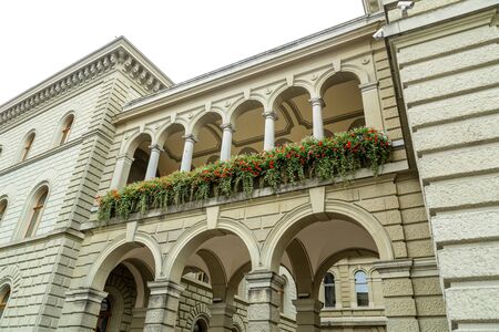 Colonades on the Bundeshaus in Bern, Switzerlandのeditorial素材