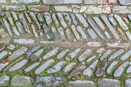 A stone pattern on a castle floorの写真素材