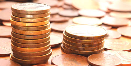 Money finance background with coins Finance conceptの写真素材