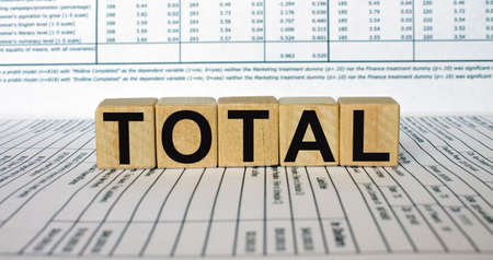 Word Total made with wood building blocksの写真素材