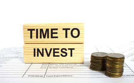 Wooden with text Time To Investの写真素材