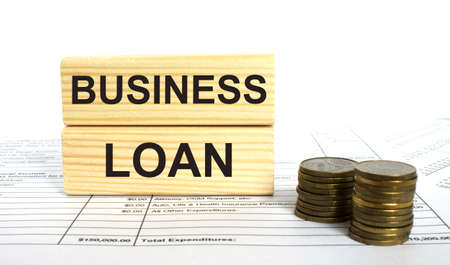 Wooden with text Business Loan. Finance conzeptの写真素材
