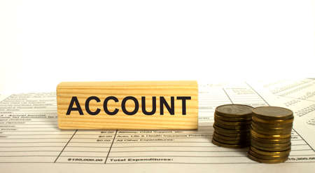 Wooden block with text Account. Finance conzeptの写真素材
