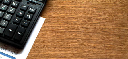 Calculator on the business graphs. Finance conzept