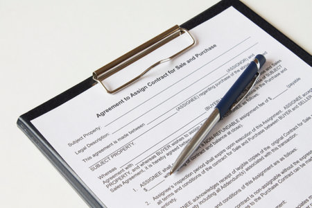 Pen and contract papers on folder. Business concept photoの写真素材