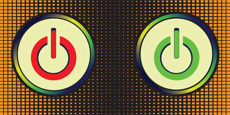 Image power buttons on decorative background