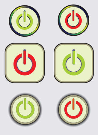 Image power buttons on gray backgroundのイラスト素材