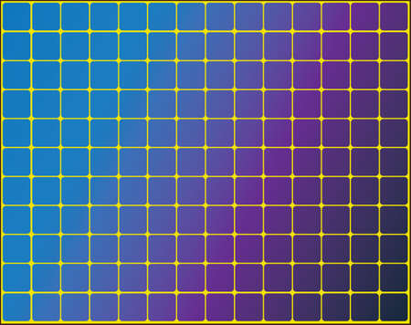 Solar panels on a yellow background のイラスト素材