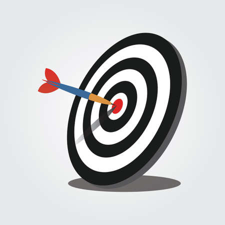 Archery Target with Piercing Dartのイラスト素材