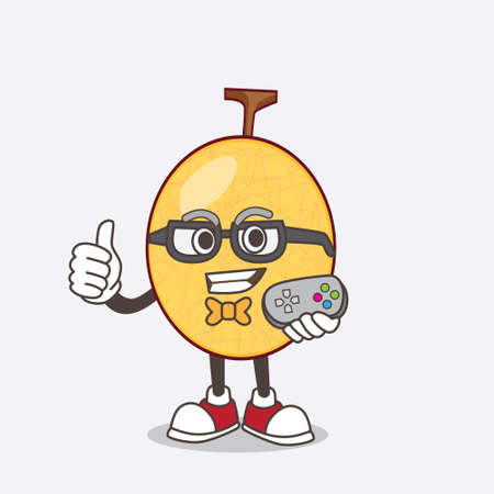 A picture of honeydew cartoon mascot character as attractive gamerのイラスト素材