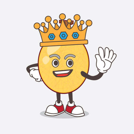 A picture of honeydew cartoon mascot character stylized of King on cartoon mascot designのイラスト素材