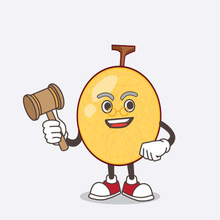 A picture of honeydew cartoon mascot character as wise judgeのイラスト素材