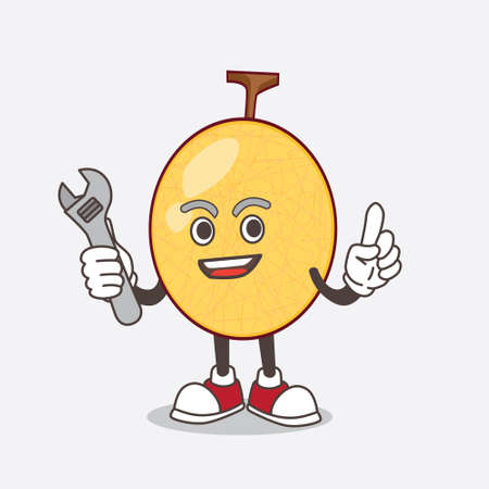 A picture of honeydew cartoon mascot character as happy mechanicのイラスト素材