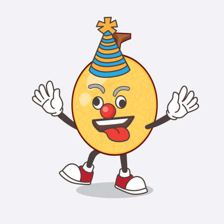 A picture of honeydew cartoon mascot character as funny clownのイラスト素材