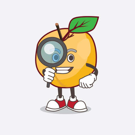 A picture of Apricot cartoon mascot character as Detective designのイラスト素材