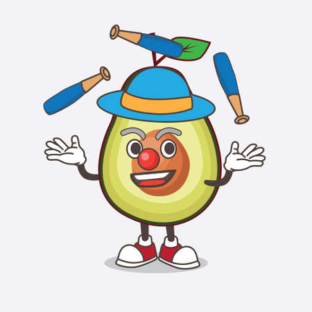 An illustration of Avocado Fruit cartoon mascot character play Jugglingのイラスト素材