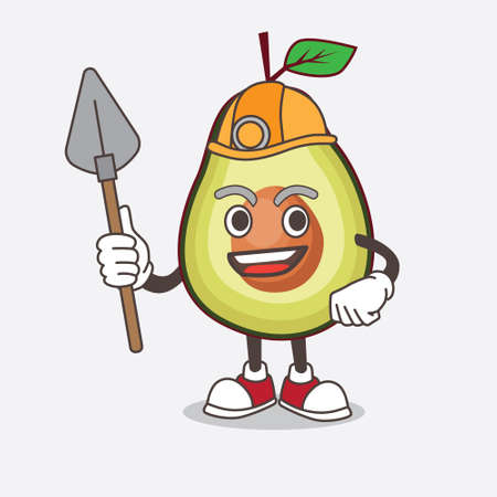 An illustration of Avocado Fruit cartoon mascot character as cool minerのイラスト素材