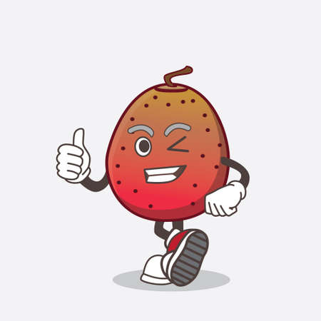 A picture of Indian Fig cartoon mascot character making Thumbs up gestureのイラスト素材